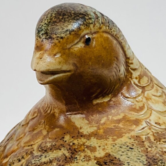 Quail Figurine MCM Vintage Ceramic Pottery Browns Japan as is 5.5 x 5 Bird - Picture 5 of 11